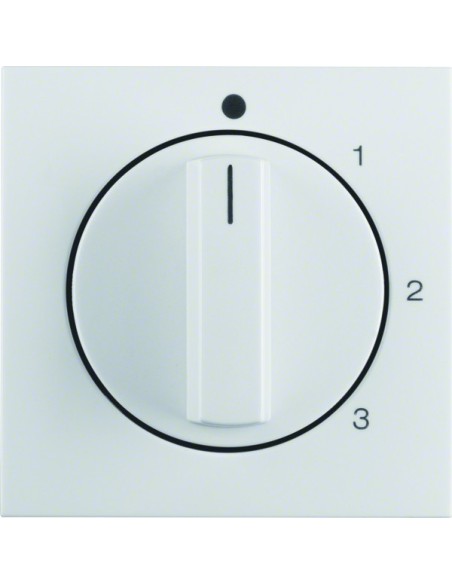 B.x/S.1 Płytka czołowa z pokrętłem do łącznika 3-pozycyjnego z pozycją zerową, biały, połysk 10968989 Berker Hager