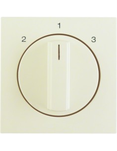 B.Kwadrat/S.1 Płytka czołowa z pokrętłem do łącznika 3-pozycyjnego bez pozycji zerowej, kremowy, połysk 10848982 Berker Hager