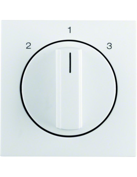 B.x/S.1 Płytka czołowa z pokrętłem do łącznika 3-pozycyjnego bez pozycji zerowej, biały, połysk 10848989 Berker Hager