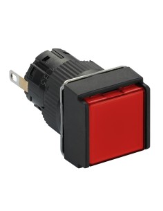 Wskażnik świetlny kwadr. O 16, IP 65, czerw., zintegr. LED, 24 V, złącze XB6ECV4BP