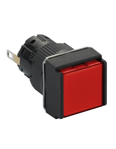 Wskażnik świetlny kwadr. O 16, IP 65, czerw., zintegr. LED, 24 V, złącze XB6ECV4BP