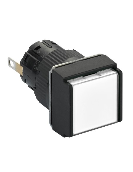 Wskaźnik św. kwadr. O 16, IP 65, biały, zintegr. LED, 24 V, złącze XB6ECV1BP