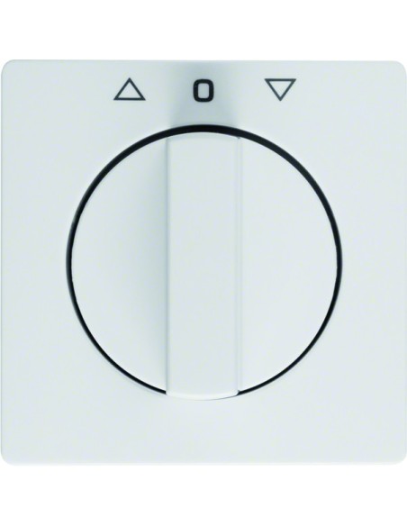 Q.x Płytka czołowa z pokrętłem do łącznika żaluzjowego obrotowego, biały, aksamit 10806089 Berker Hager