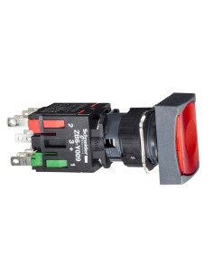 Przycisk kompletny czerw. podśw. O 16, kryty zatrzaskowy, 24 V, 1NO+1NC XB6DF4B5B