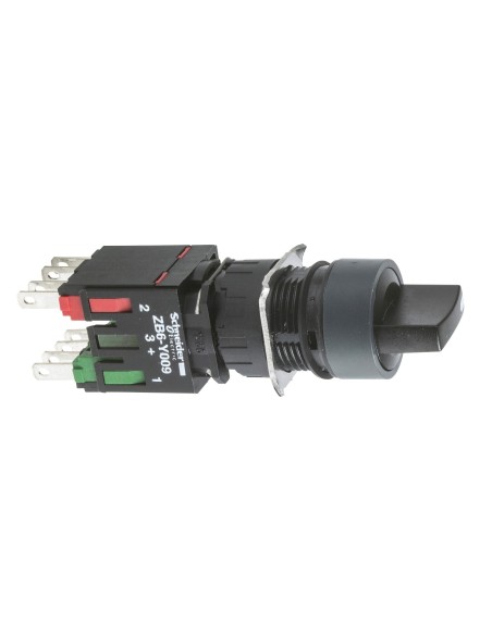 Przełącznik czarny 3-poz., pokrętło O 16, 1 NO+1 NC XB6AD235B