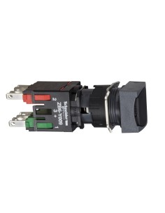 Przycisk kompletny czarny kwadr. kryty O 16, mech. sam. powr., 1 NO+1 NC XB6CA25B