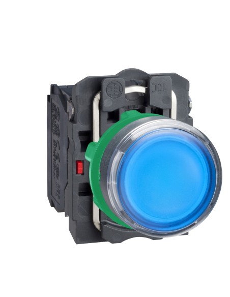 Przycisk sterowniczy podświetlany nieb. kryty O 22 z sam. powr., 220...240V, 1NO+1NC XB5AW36M5