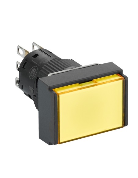 Przycisk żółty podśw. prostokątny O 16 kryty z sam. powr., 24 V, 1NO XB6EDW5B1P