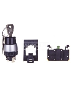 Przełącznik 3 położeniowy klucz 22mm czarny 1Z bez samopowrotu ST22-SAAA-10\.