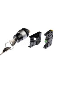 Przełącznik 2 położeniowy klucz 22mm czarny 1Z bez samopowrotu ST22-SAA-10\.