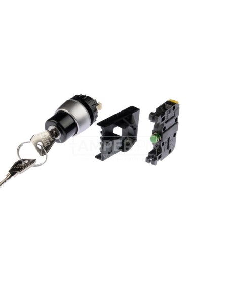 Przełącznik 2 położeniowy klucz 22mm czarny 1Z bez samopowrotu ST22-SAA-10\.