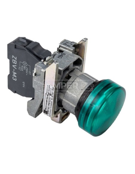 Lampka sygnalizacyjna 22mm zielona 230-240V AC LED XB4BVM3EX