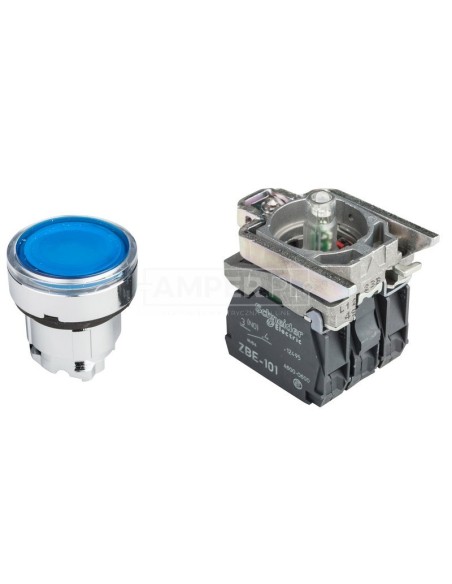 Przycisk sterowniczy 22mm niebieski z samopowrotem z podświetleniem 1Z 1R XB4BW36B5