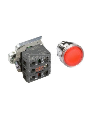 Przycisk sterowniczy 22mm czerwony z samopowrotem z podświetleniem 1Z 1R XB4BW34B5