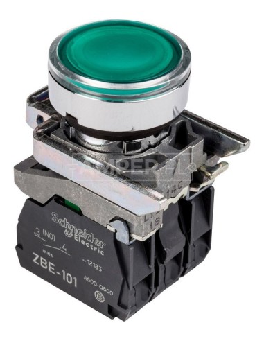 Przycisk sterowniczy 22mm zielony z samopowrotem z podświetleniem 1Z 1R XB4BW33M5