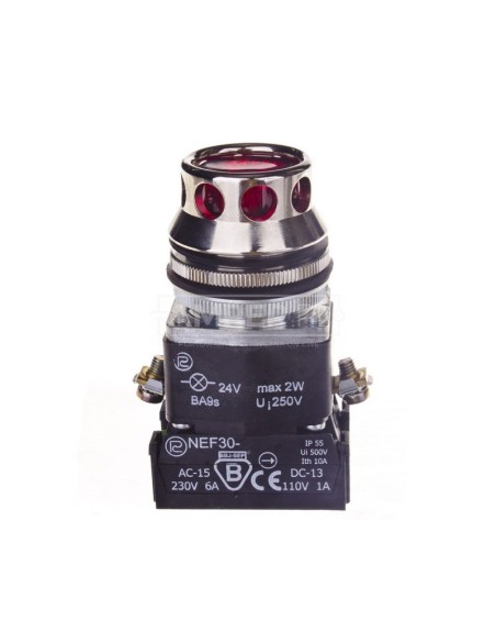 Przycisk sterowniczy 30mm czerwony 1Z 1R z samopowrotem z podświetleniem W0-NEF30-KL XY C