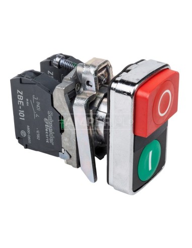 Przycisk sterowniczy 22mm podwójny czerwony/zielony z samopowrotem 1Z 1R XB4BL73415