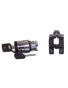 Przełącznik 3 położeniowy klucz 22mm czarny 2Z bez samopowrotu XB4BG33