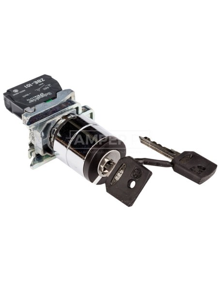 Przełącznik 2 położeniowy klucz 22mm czarny 1Z bez samopowrotu XB4BG21