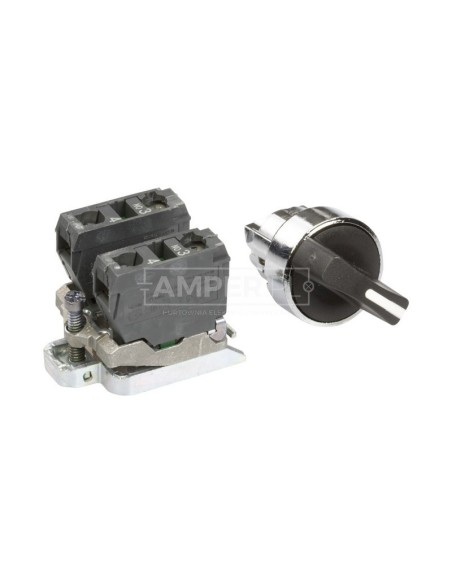 Przełącznik 3 położeniowy pokrętło 22mm czarny 2Z bez samopowrotu XB4BD33