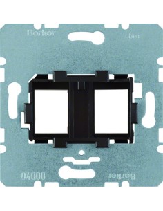 one.platform Płytka nośna podwójna z brązowym elementem mocującym, mechanizm 454107 Berker Hager