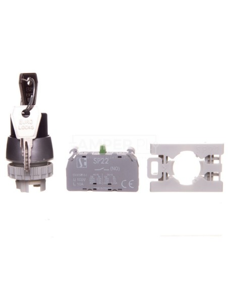 Przycisk pokrętny 2 położeniowy klucz 22mm 1Z bez samopowrotu SP22-SAV-10\.