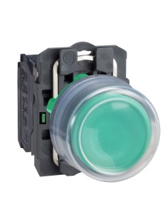 Przycisk kompletny ziel. wystający O 22 z sam. powr., 1NO bez ozn. XB5AP31
