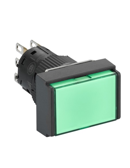 Przycisk podśw. ziel. prostokątny O 16, kryty z sam. powr., 24 V, 1 OC XB6EDW3B1P