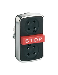 Przycisk kryty/czerw. wystający/kryty trójklawiszowy O22 bez wkładki ZB4BA791