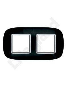 AXOLUTE Ramka owalna 2x2-modułowa czarny metal HB4802/2NR