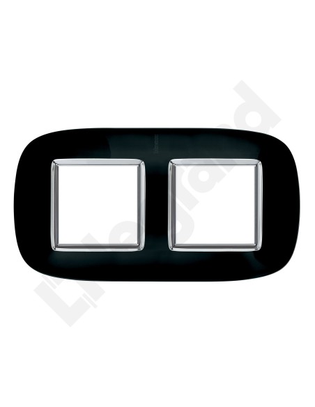 AXOLUTE Ramka owalna 2x2-modułowa czarny metal HB4802/2NR