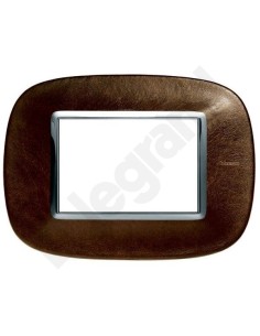 AXOLUTE Ramka owalna 3-modułowa skóra kawa HB4803SLS