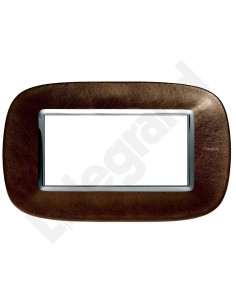 AXOLUTE Ramka owalna 4-modułowa skóra kawa HB4804SLS