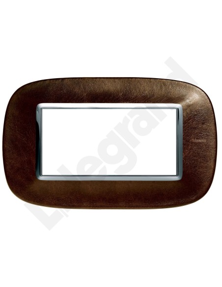 AXOLUTE Ramka owalna 4-modułowa skóra kawa HB4804SLS