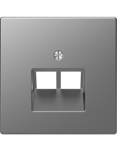 Merten System D Plakietka gniazda komputerowego 2xRJ45 stal MTN4522-6036