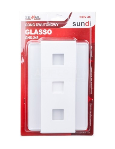 Gong dwutonowy GLASSO 230V biały GNS-248-BIA SUN10000115