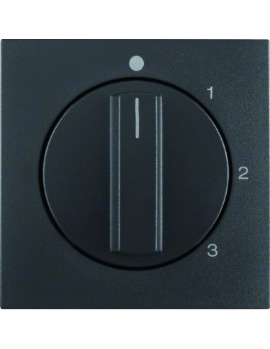 B.x Płytka czołowa z pokrętłem do łącznika 3-pozycyjnego z pozycją zerową, antracyt mat 10961606 Berker Hager