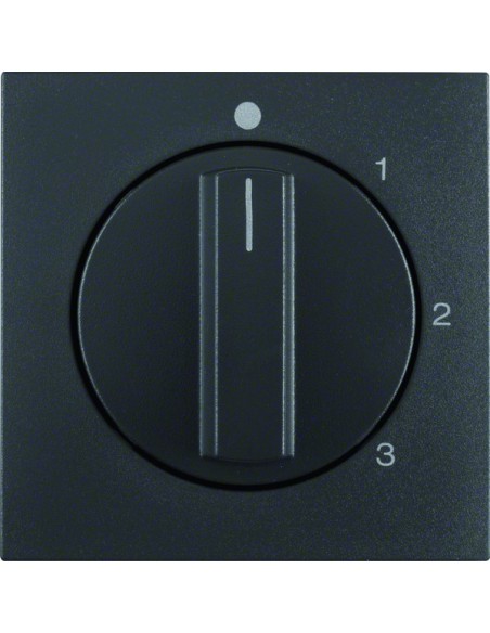 B.x Płytka czołowa z pokrętłem do łącznika 3-pozycyjnego z pozycją zerową, antracyt mat 10961606 Berker Hager