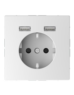 Merten System D Gniazdo pojedyncze SCHUKO + 2XUSB 2.4A 5V biały lotus MTN2366-6035