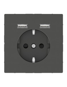 Merten System D Gniazdo pojedyncze SCHUKO + 2XUSB 2.4A 5V antracyt MTN2366-6034