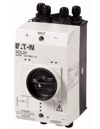 Wyłącznik do instalacji fotowoltaicznych 2P 20A DC w obudowie 2x WE M12 1xWY M12 SOL20/2MV 120919