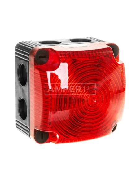 Sygnalizator ostrzegawczy czerwony 24V DC LED błyskowy podwójny 853.110.55