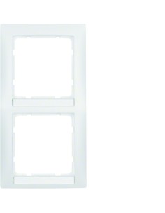 S.1 Ramka 2-krotna pionowa z polem opisowym, biały, mat 10129919 Berker Hager