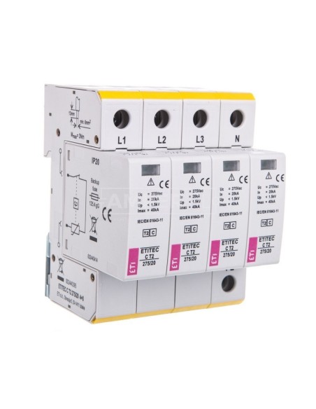 Ogranicznik przepięć Typ 2 C 4P 275V 20kA ETITEC-C-275/20 002440395