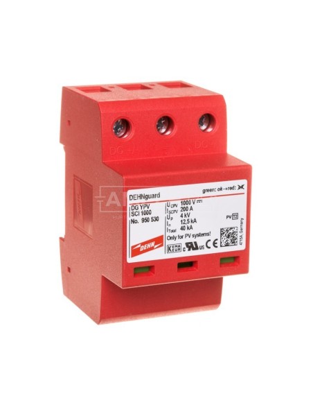Ogranicznik przepięć C Typ 2 PV 1000V DC 3P 12,5kA 4kV DEHNguard compact YPV SCI 1000 950530