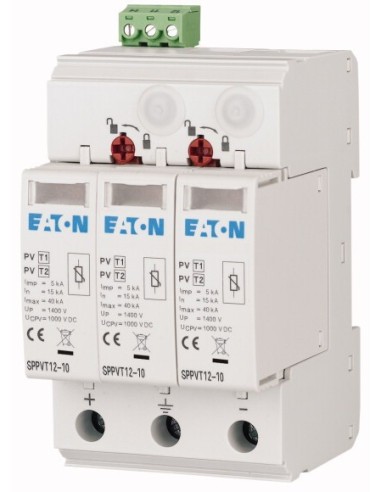 Ogranicznik przepięć B+C Typ 1+2 2P+N 15kA 2,7kV 600V DC z sygnalizacją SPPVT12-06-2+PE-AX 177257
