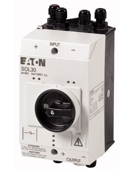 Wyłącznik do instalacji fotowoltaicznych 2P 30A DC w obudowie 2x WE M12 1xWY M12 SOL30/2MV 120926