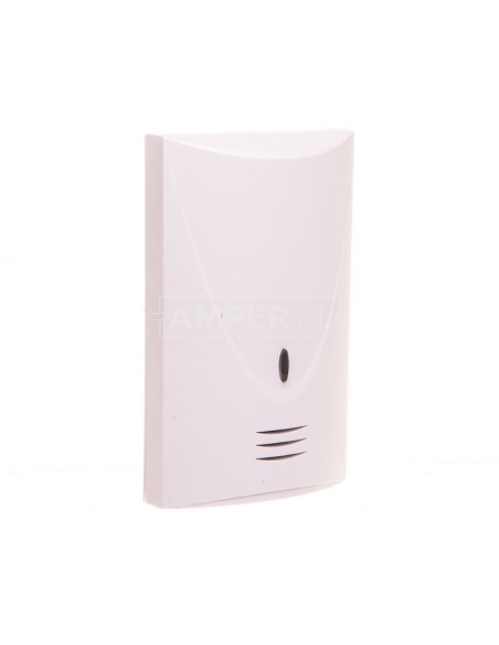 Czujka zbicia szyby systemu alarmowego cyfrowa  dwutorowa analiza sygnału biała INDIGO