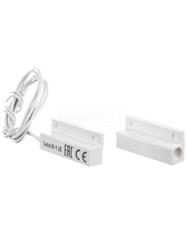 Czujka kontaktronowa systemu alarmowego nawierzchniowa magnetyczna biała K1BI2E