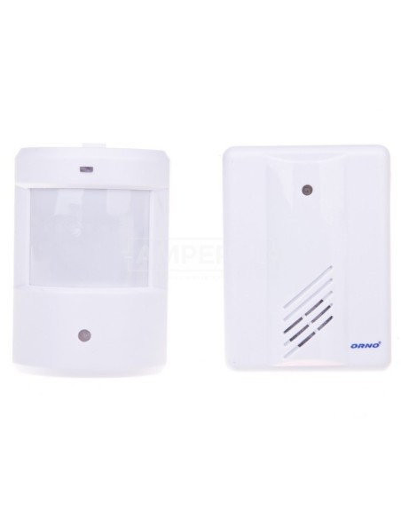 Czujnik ruchu z sygnalizacją bezprzewodową i pagerem 100m biały OR-MA-702